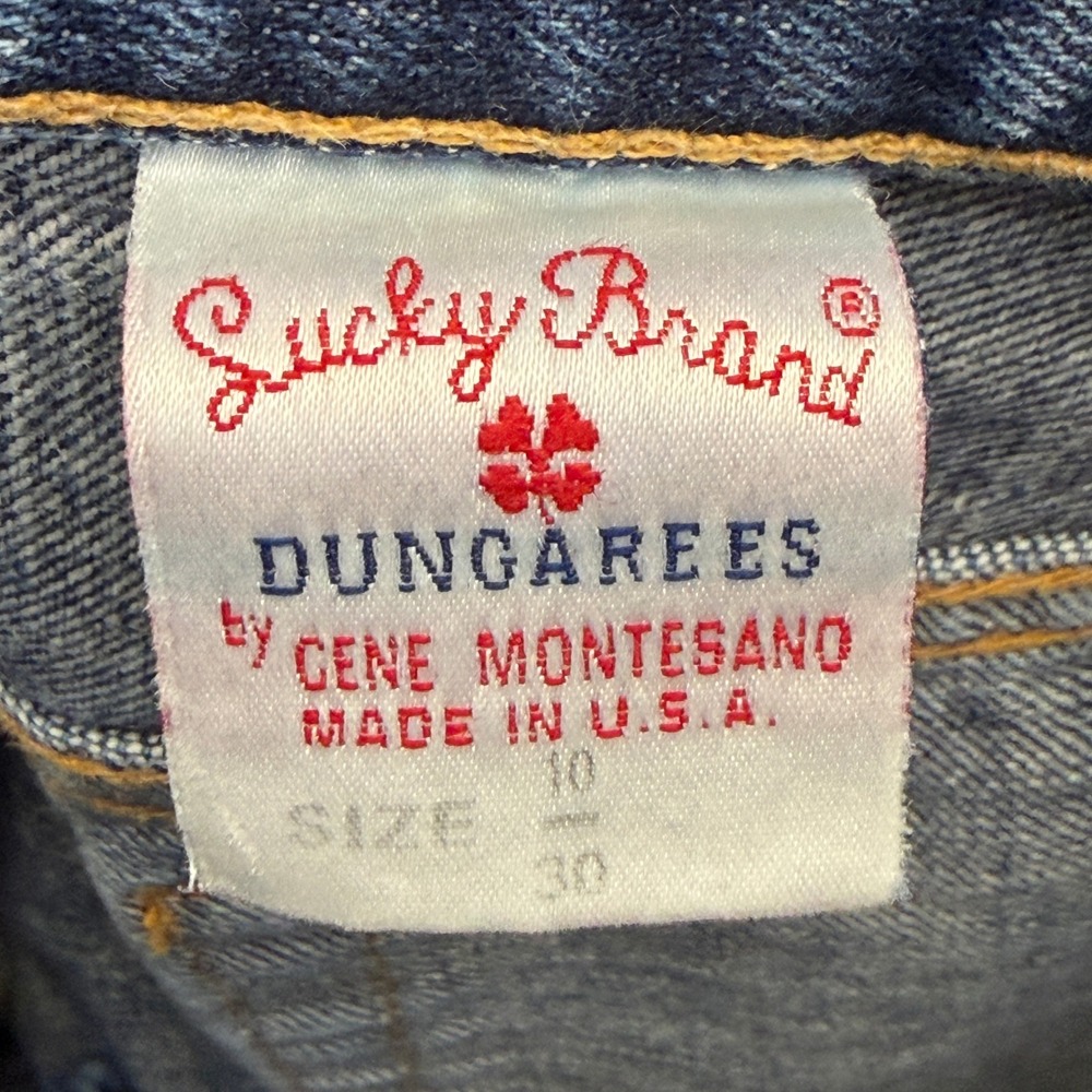 Vintage Lucky Brand Dungarees Y2K Western Low Rise Bootleg Jeans Women Size 10 - Picture 13 of 14
